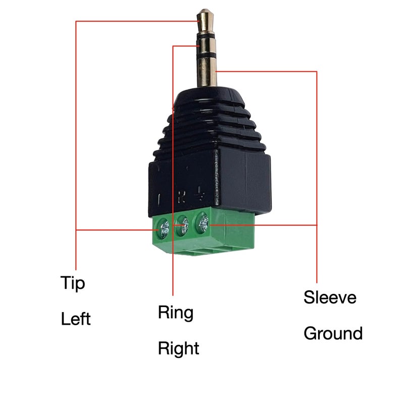 CESS 3.5mm Stereo TRS Male Plug to AV Screw Audio Terminal, Solder-Free, Quick Screw Connection for DIY, Test, Measurement, Surveillance, and Engineering, 10 Pack - Image 3